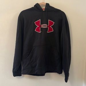 Under armor black sweatshirt with red logo